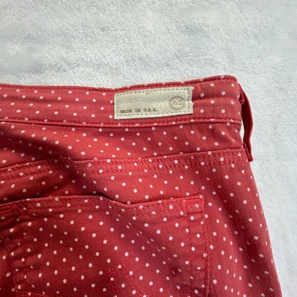 AG Adriano Goldschmied Womens The Stevie Ankle Slim Straight Leg Pants 32R Red - Picture 6 of 11